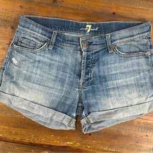7 For All Mankind Light Blue Jean Shorts